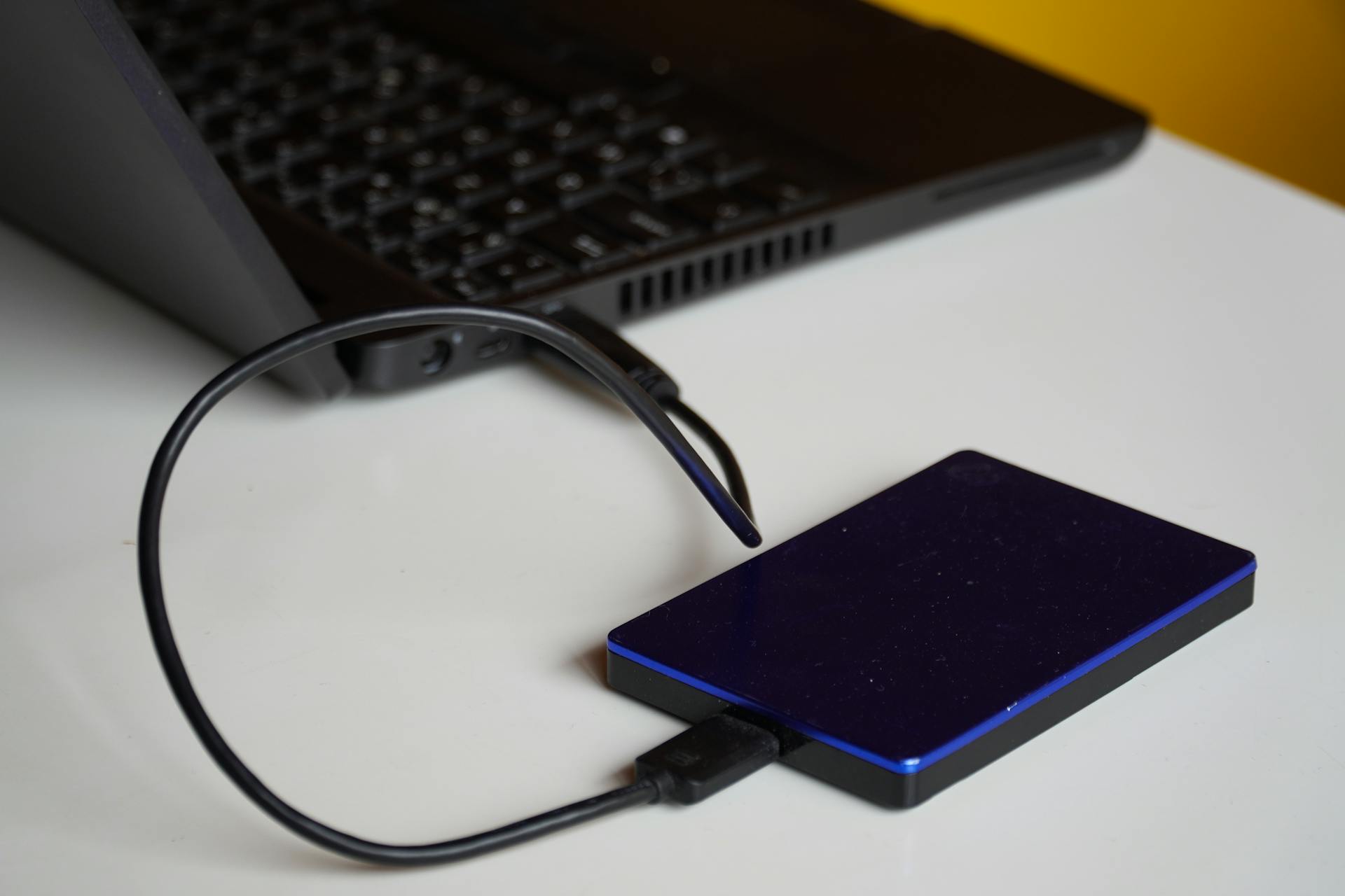 an external hard drive connected to a PC