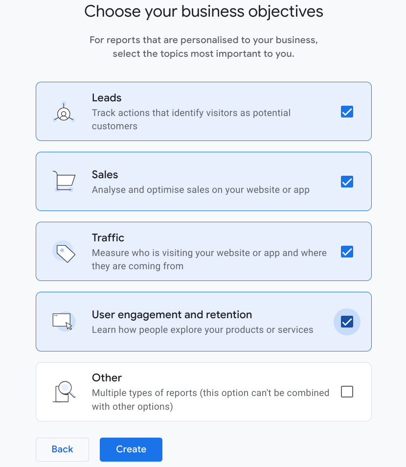 Google Analytics Business Objectives